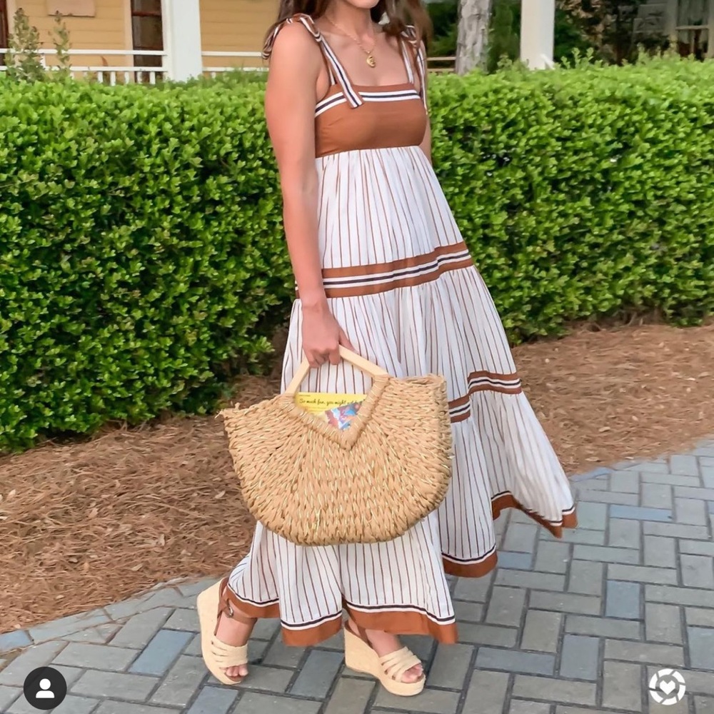 Veneto Tiered Maxi Dress In Brown sz 0